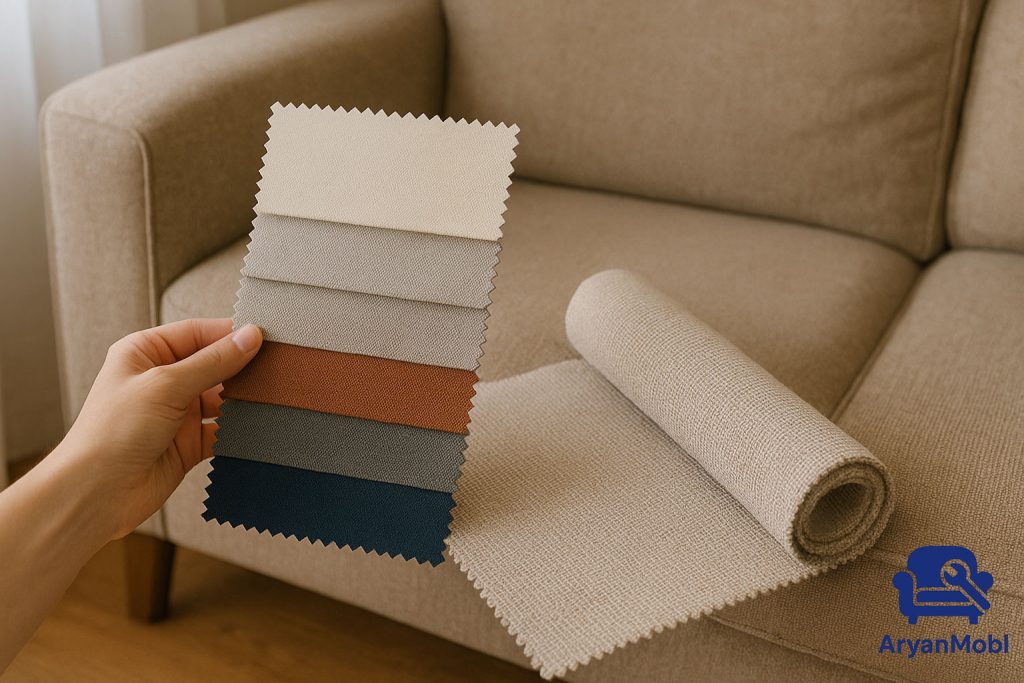 انتخاب پارچه و متریال مناسب، رویه کوبی مبل، آریان مبل