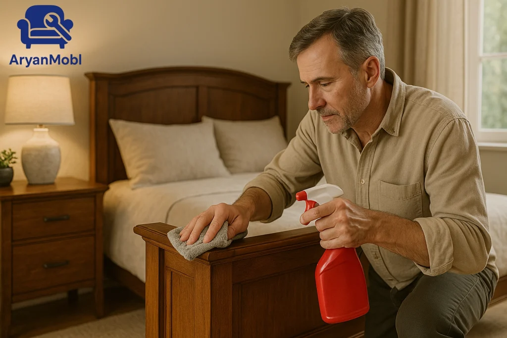 روش‌های اصولی تمیز کردن سرویس خواب چوبی، آریان مبل