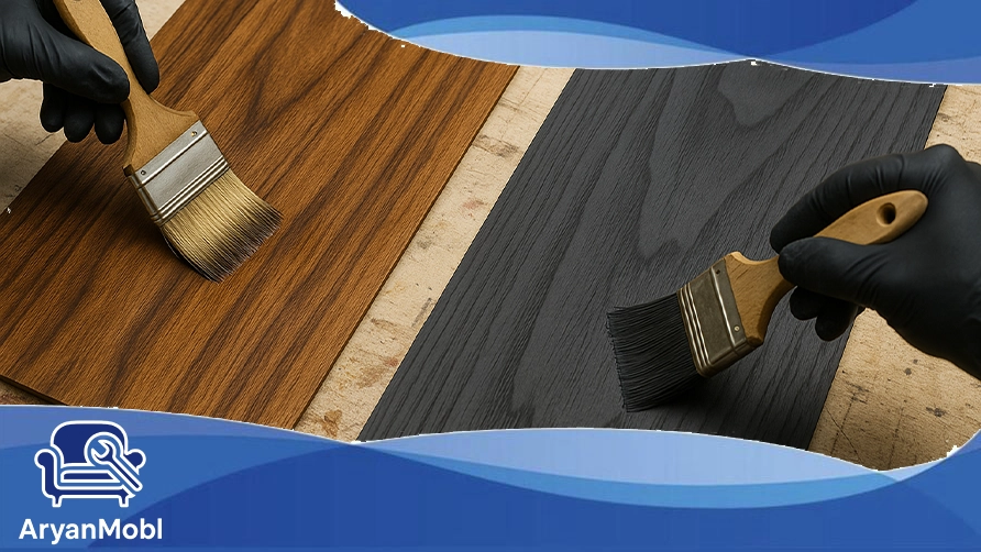 تفاوت رنگ‌کاری روکش طبیعی و مصنوعی، رنگ کاری و ترمیم چوب، آریان مبل