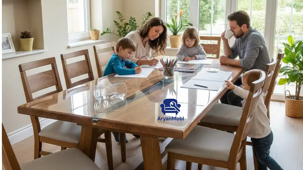 روش بازسازی میز چوبی مناسب خانواده‌های پرجمعیت (راهنمای ۲۰۲۵)، آریان مبل