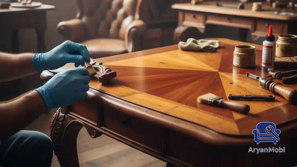 جلوه دوباره به دکور کلاسیک: راهنمای جامع بازسازی حرفه‌ای میز چوبی قدیمی، آریان مبل