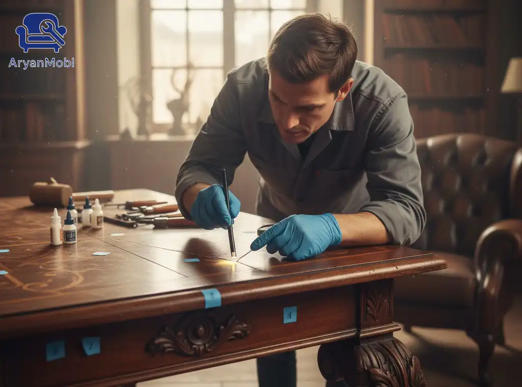 آماده‌سازی و ارزیابی اولیه میز کلاسیک، آریان مبل