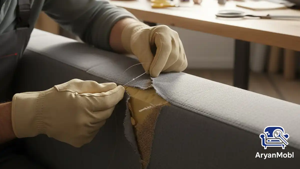 تعمیر پارگی مبل راحتی؛ ترفندهای رفوع و تعویض پارچه آسیب‌دیده، آریان مبل