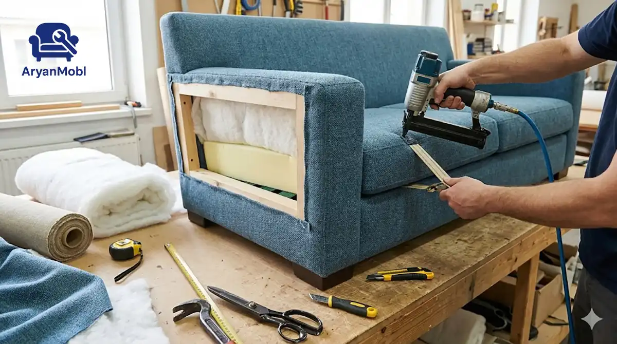 آموزش رویه کوبی مبل راحتی؛ هنرِ نو کردن مبلمان قدیمی، آریان مبل
