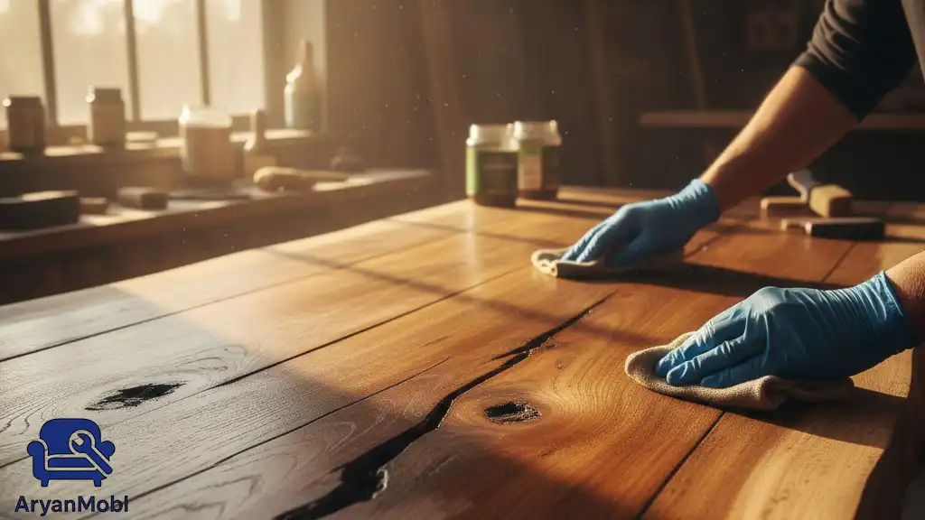 ایجاد فضایی گرم با سبک روستیک: اصول و نکات کلیدی بازسازی میز چوبی، آریان مبل