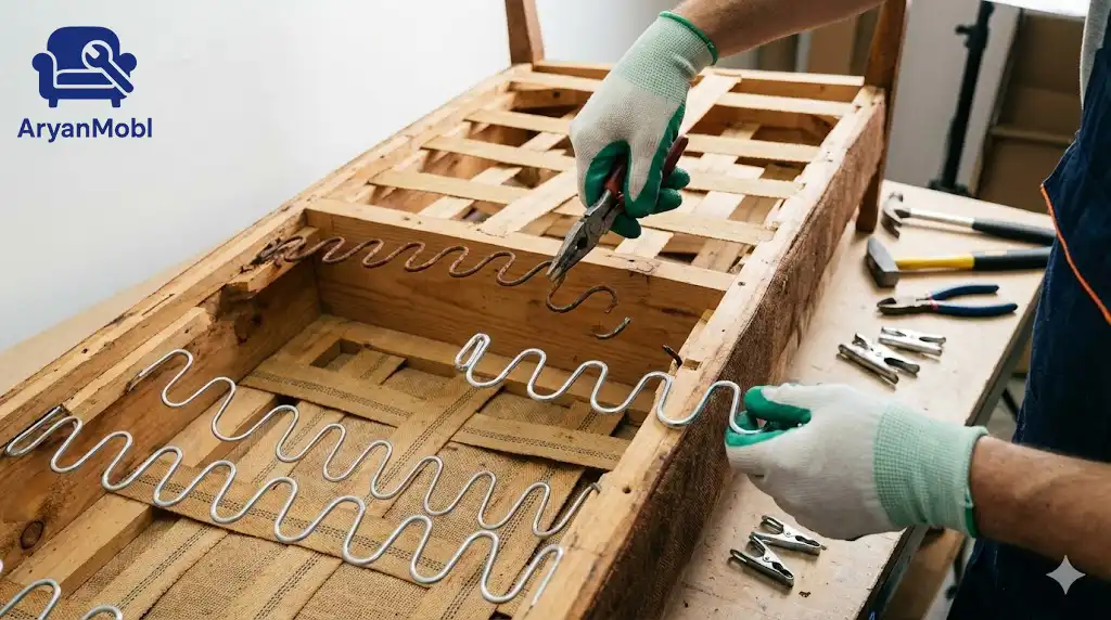 تعمیر و تعویض فنرهای زیگزاگی، آریان مبل