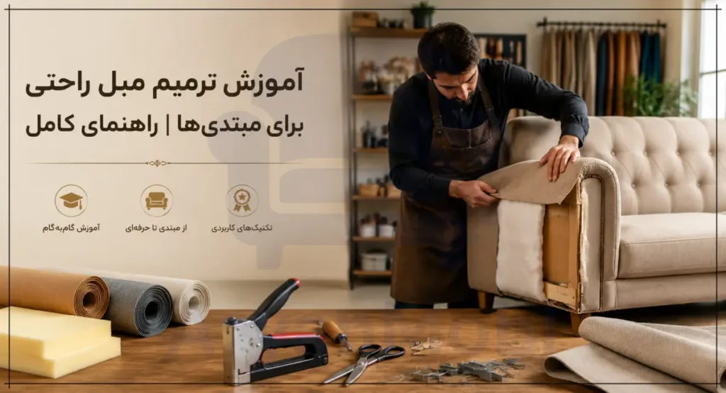 آموزش ترمیم مبل راحتی برای مبتدی‌ها | راهنمای کامل، آریان مبل