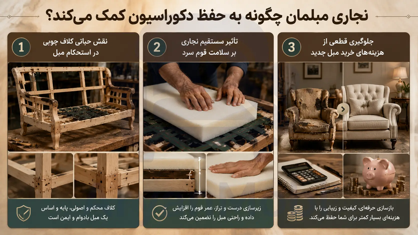 نجاری مبلمان چگونه به حفظ دکوراسیون کمک می‌کند؟، آریان مبل